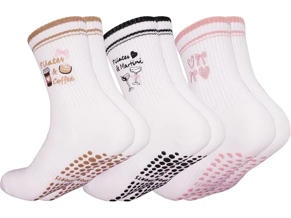 Kaempe chaussettes de Pilates antidérapantes femme