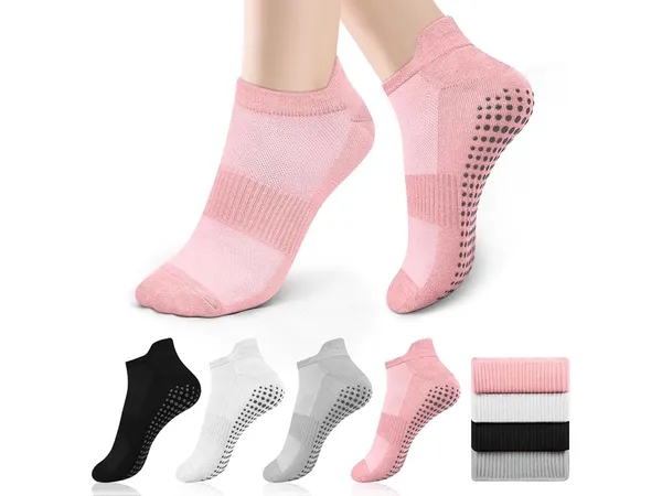 Vancle chaussettes de Pilates à semelle grippée, lot de 4 paires
