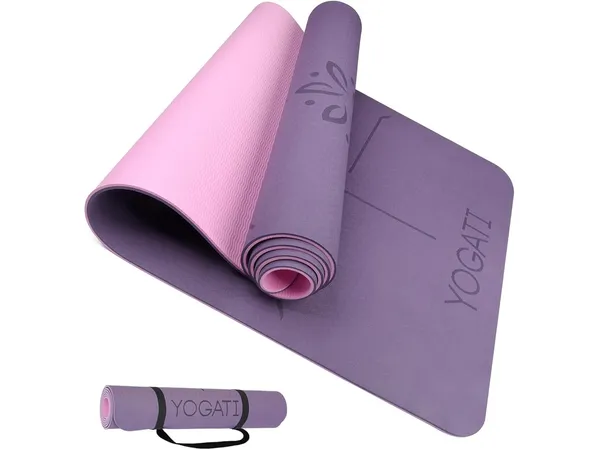 YOGATI tapis de Pilates avec repères d'alignement du corps
